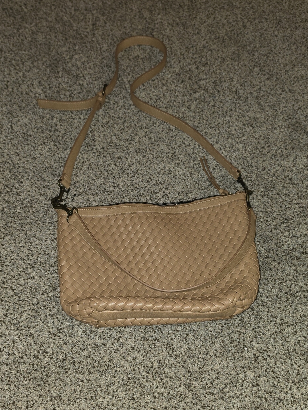 Sonoma Woven Crossbody Bag in Beige Tan